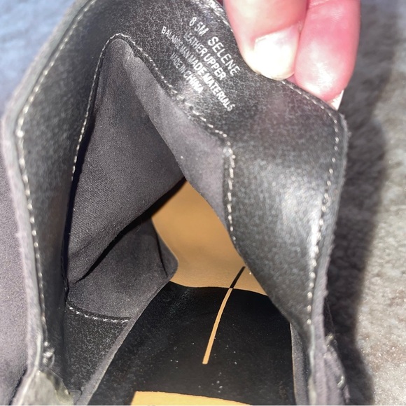 Dolce Vita "Salli" suede mule block heel Cutoff topline Almond toe Slip on SZ 9 - Picture 7 of 8